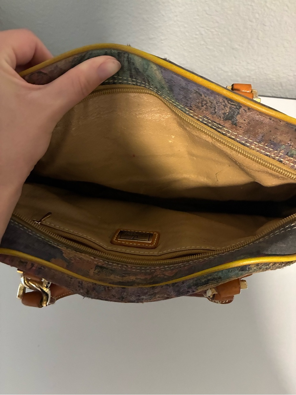 Van Gogh Leather-Trim Multicolor Satchel - Picture 7 of 11
